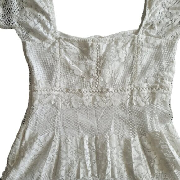 Free People Ivory Be Your Baby Lace Baby doll Dress Size Large - Picture 4 of 9
